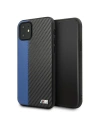 Etui BMW BMHCN61MCARBL Apple iPhone 11 černý/black hardcase M Collection PU Carbon Blue Stripe