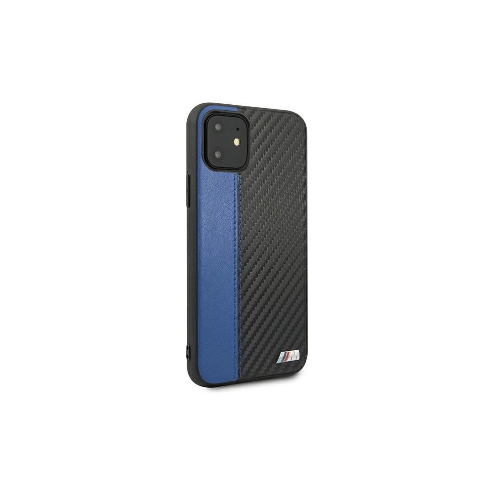 Hurtownia GSM - Etui BMW BMHCN61MCARBL Apple iPhone 11 czarny/black hardcase M Collection PU Carbon Blue Stripe - BMW251BLK - {ean13} - Hurt
