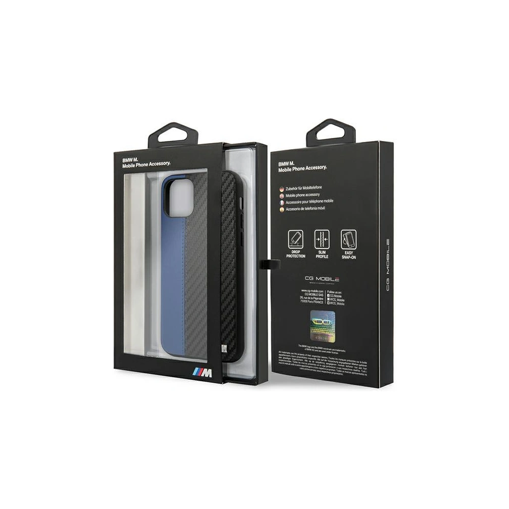 Hurtownia GSM - Etui BMW BMHCN61MCARBL Apple iPhone 11 černý/black hardcase M Collection PU Carbon Blue Stripe - BMW251BLK - {ean13} - Hurt