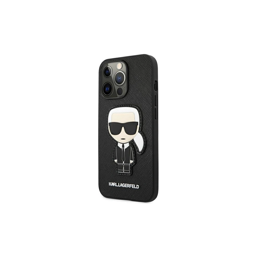 Etui Karl Lagerfeld KLHCP13LOKPK Apple iPhone 13 Pro černý/black hardcase Saffiano Ikonik Karl`s Patch