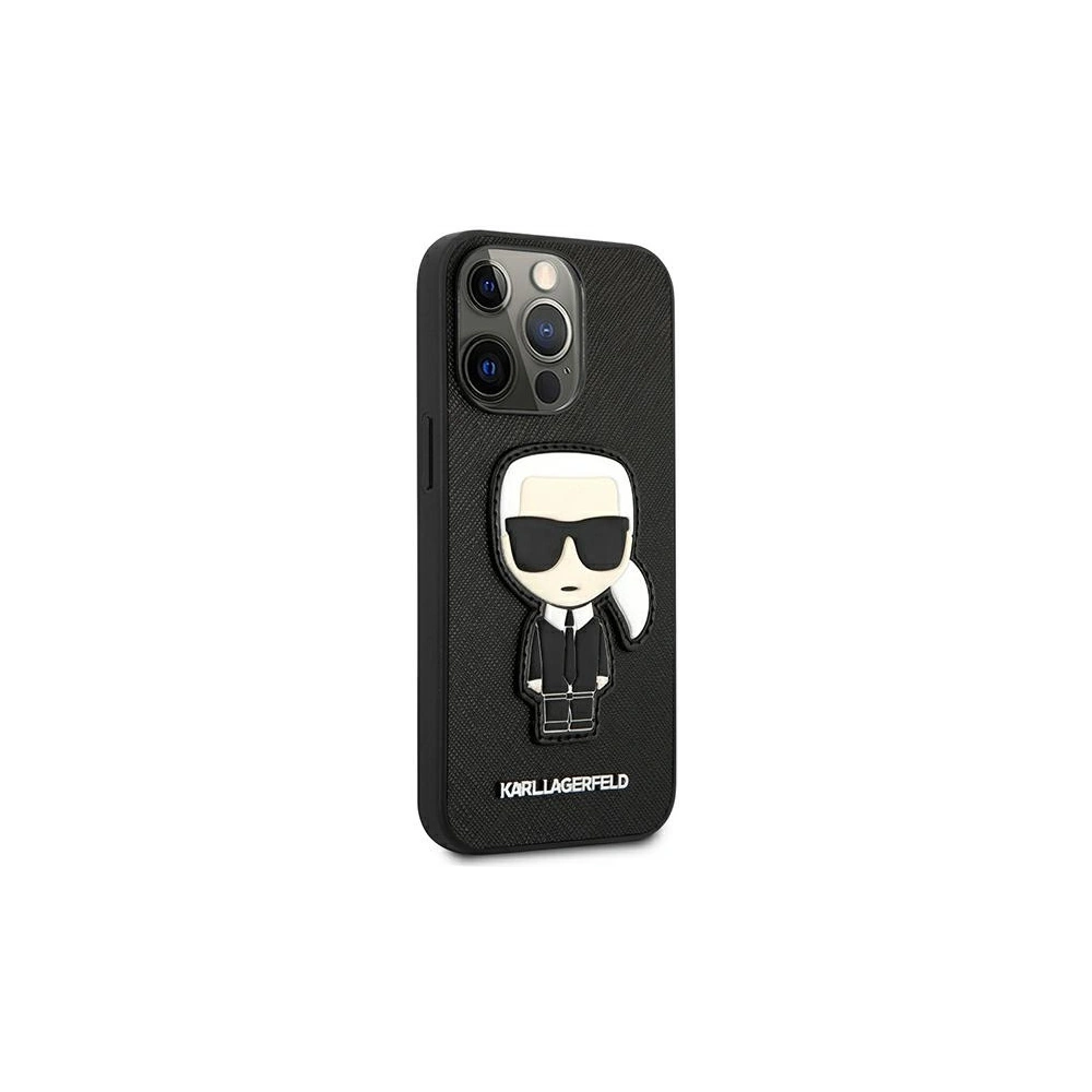 Etui Karl Lagerfeld KLHCP13LOKPK Apple iPhone 13 Pro černý/black hardcase Saffiano Ikonik Karl`s Patch