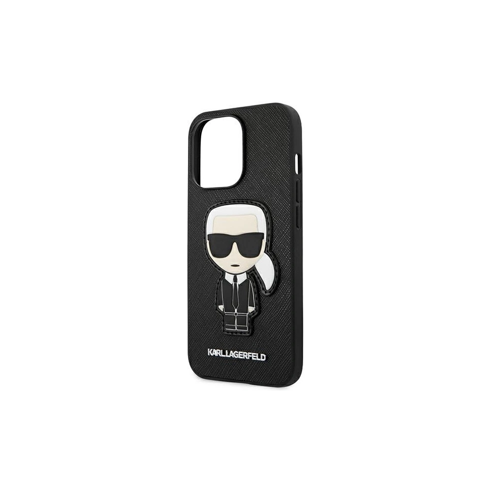 Etui Karl Lagerfeld KLHCP13LOKPK Apple iPhone 13 Pro černý/black hardcase Saffiano Ikonik Karl`s Patch