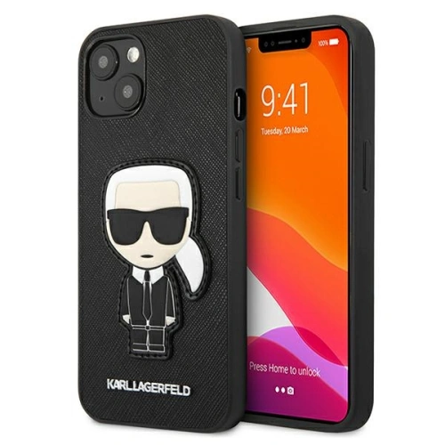 Etui Karl Lagerfeld KLHCP13SOKPK Apple iPhone 13 mini czarny/black hardcase Saffiano Ikonik Karl`s Patch