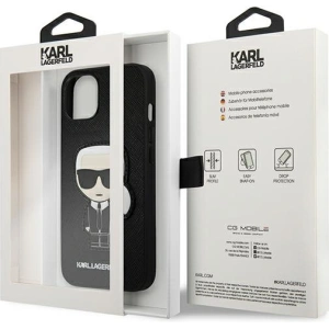 Hurtownia GSM - Etui Karl Lagerfeld KLHCP13SOKPK Apple iPhone 13 mini czarny/black hardcase Saffiano Ikonik Karl`s Patch - KLD774BLK - {ean13} - Hurt