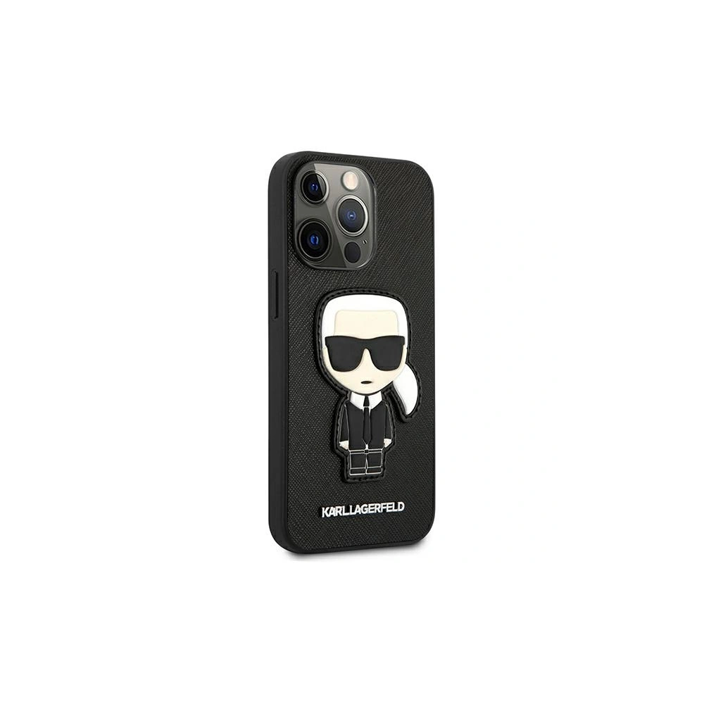 Hurtownia GSM - Etui Karl Lagerfeld KLHCP13XOKPK Apple iPhone 13 Pro Max czarny/black hardcase Saffiano Ikonik Karl`s Patch - KLD775BLK - {ean13} - Hurt