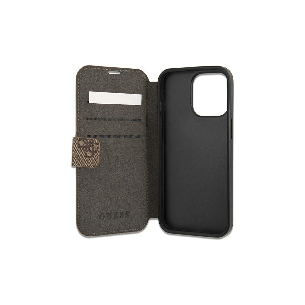 Etui Guess GUBKP13L4GMGBR Apple iPhone 13 Pro hnědý/brown book 4G Big Metal Logo