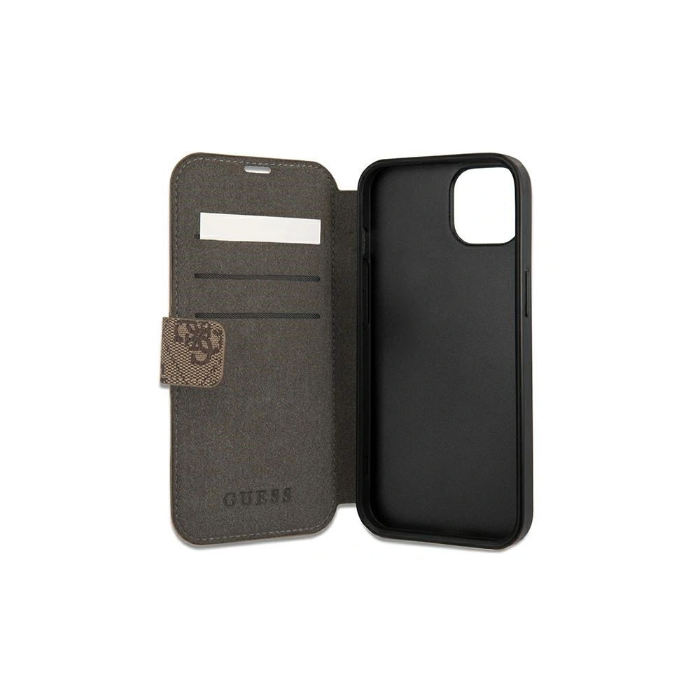Hurtownia GSM - Etui Guess GUBKP13M4GDBR Apple iPhone 13 hnědá/brown book 4G Stripe - GUE1453BR - {ean13} - Hurt
