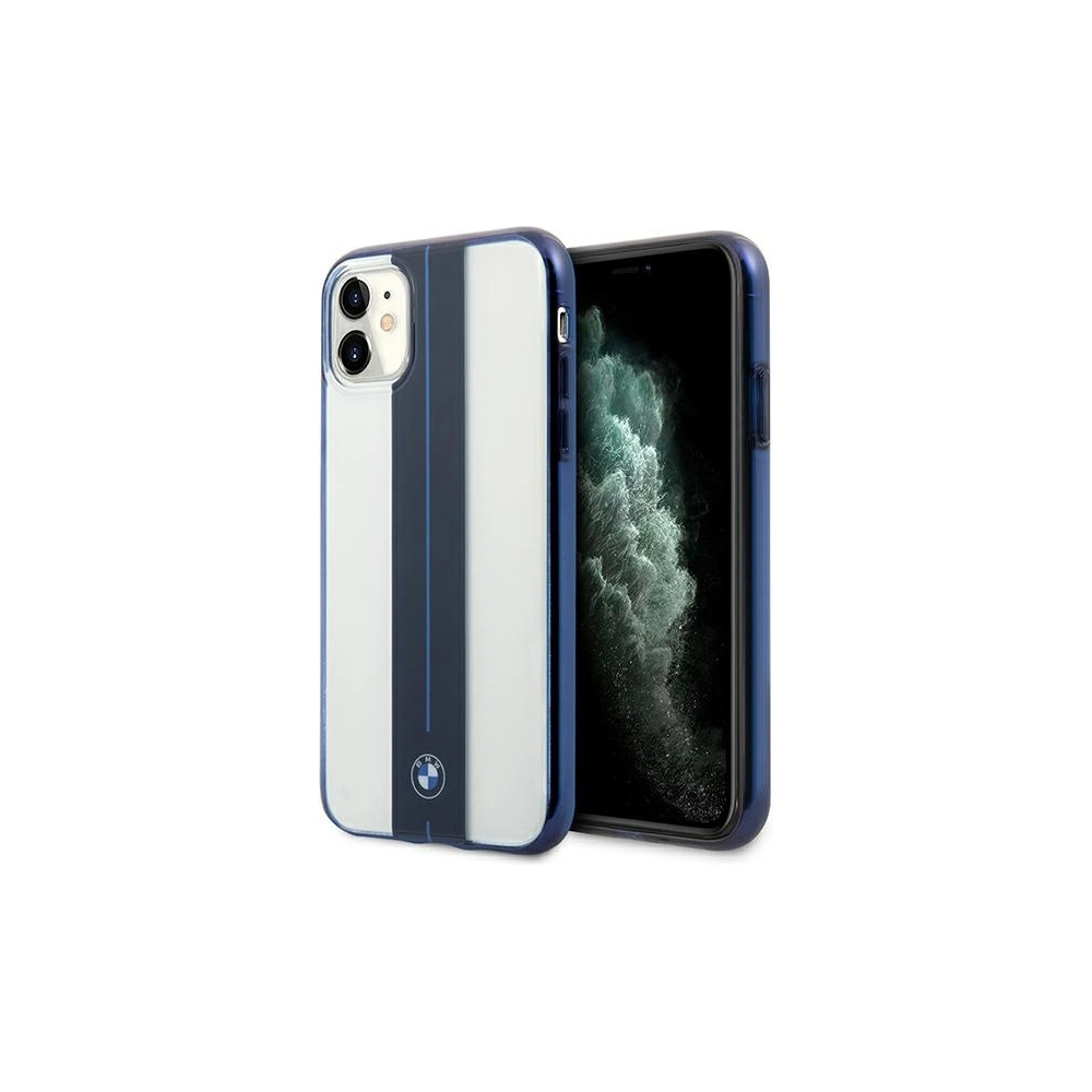 Hurtownia GSM - BMW Apple Case BMHCN61PCUMRSTNA iPhone 11 transparentes Hartschalenetui Middle Stripe Navy - BMW252CL - {ean13} - Hurt