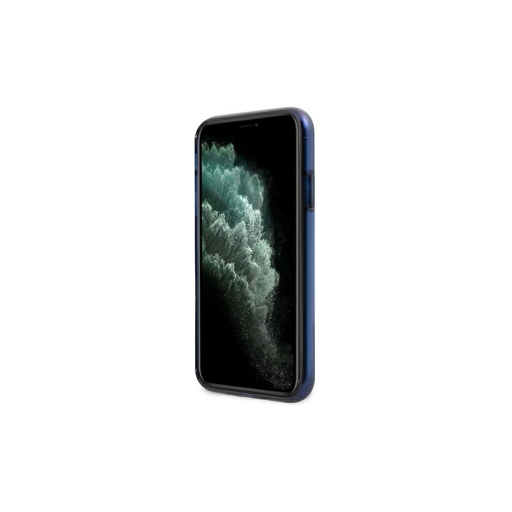 Etui BMW BMHCN61PCUMRSTNA Apple iPhone 11 průhledný tvrdý kryt Střední pruh Námořnická modř