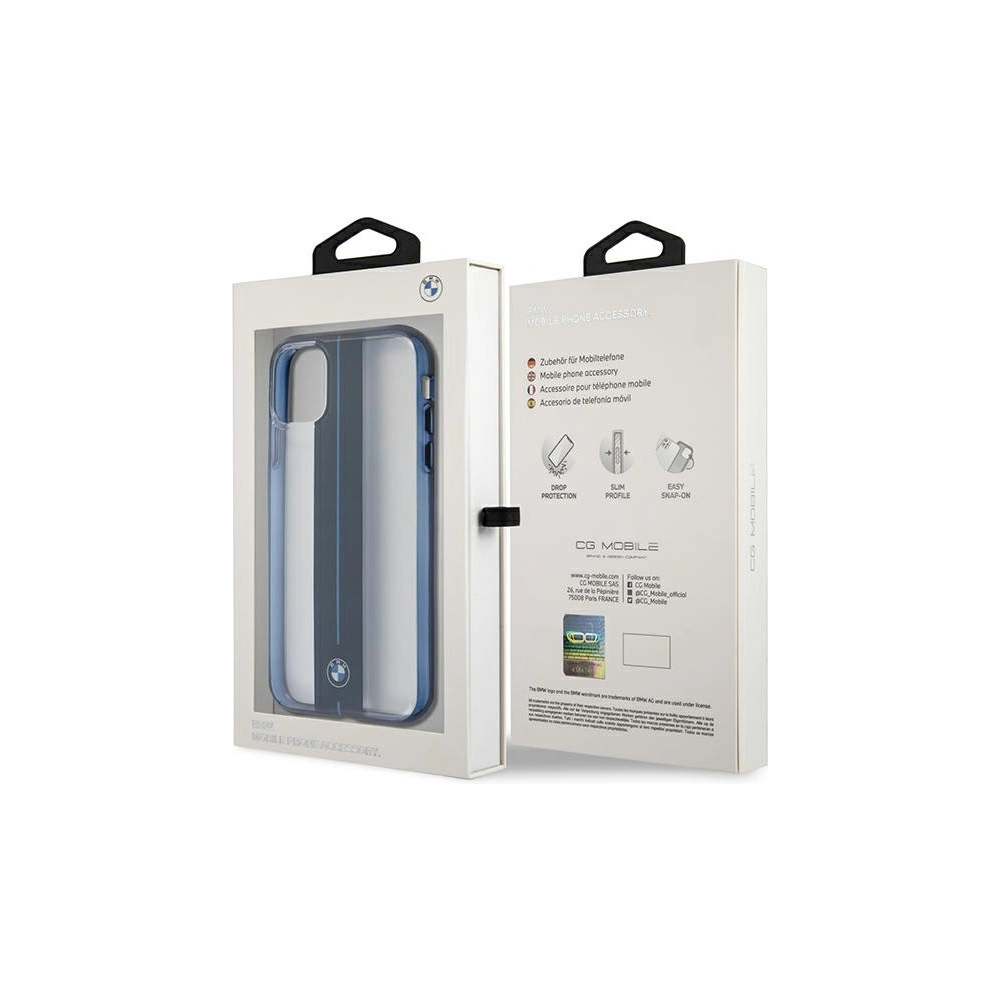 Hurtownia GSM - BMW Apple Case BMHCN61PCUMRSTNA iPhone 11 transparentes Hartschalenetui Middle Stripe Navy - BMW252CL - {ean13} - Hurt