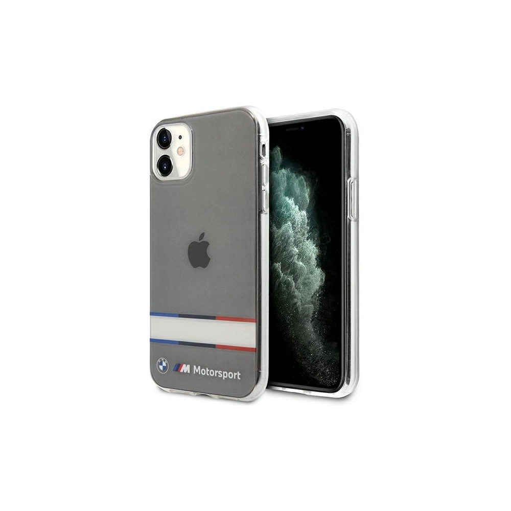 Wholesale BMW BMHCN61SHTWK Apple iPhone 11 transparent hardcase Tricolor Stripes - BMW254CL - {ean13} - Hurt
