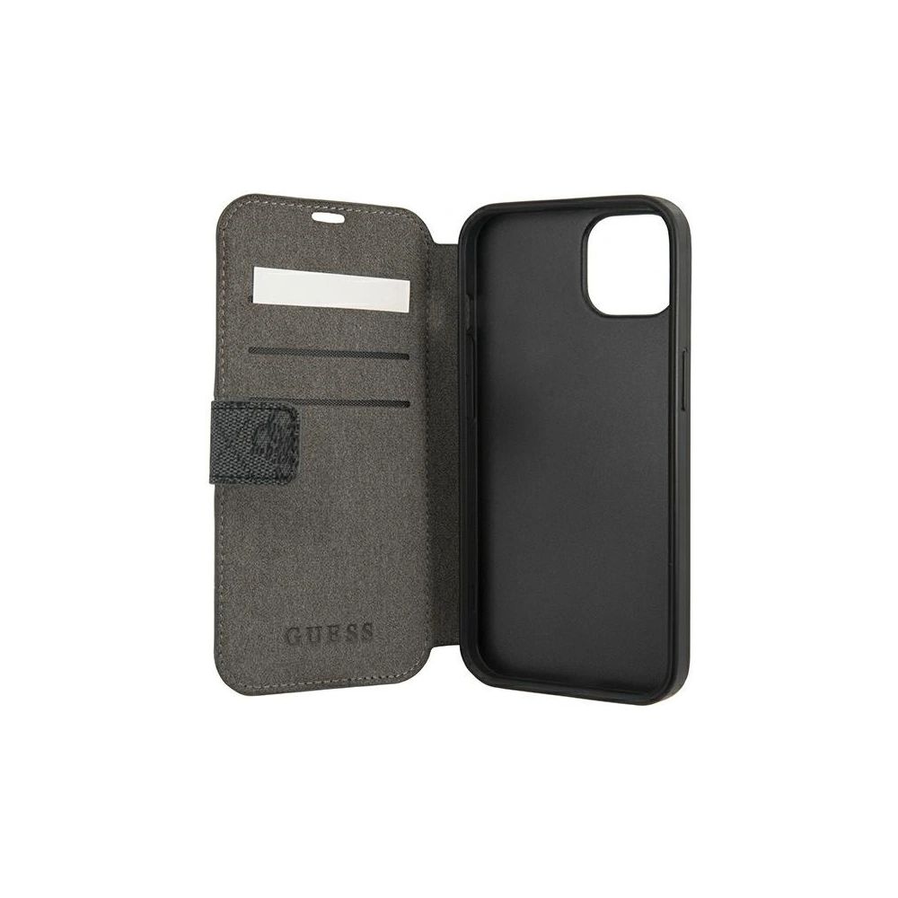 Etui Guess GUBKP13S4GDGR Apple iPhone 13 mini šedý/grey book 4G Stripe