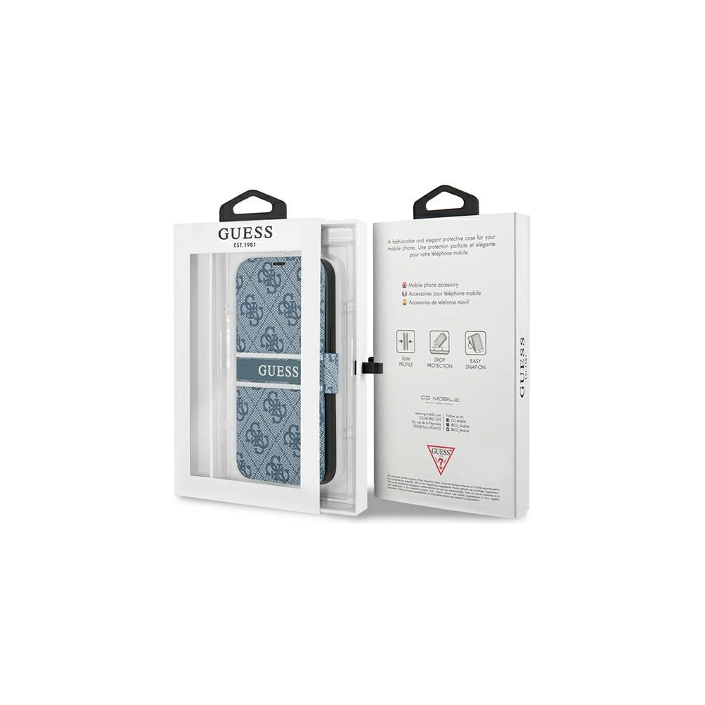 Hurtownia GSM - Etui Guess GUBKP13X4GDBL Apple iPhone 13 Pro Max modrý/blue book 4G Stripe - GUE1468BLU - {ean13} - Hurt