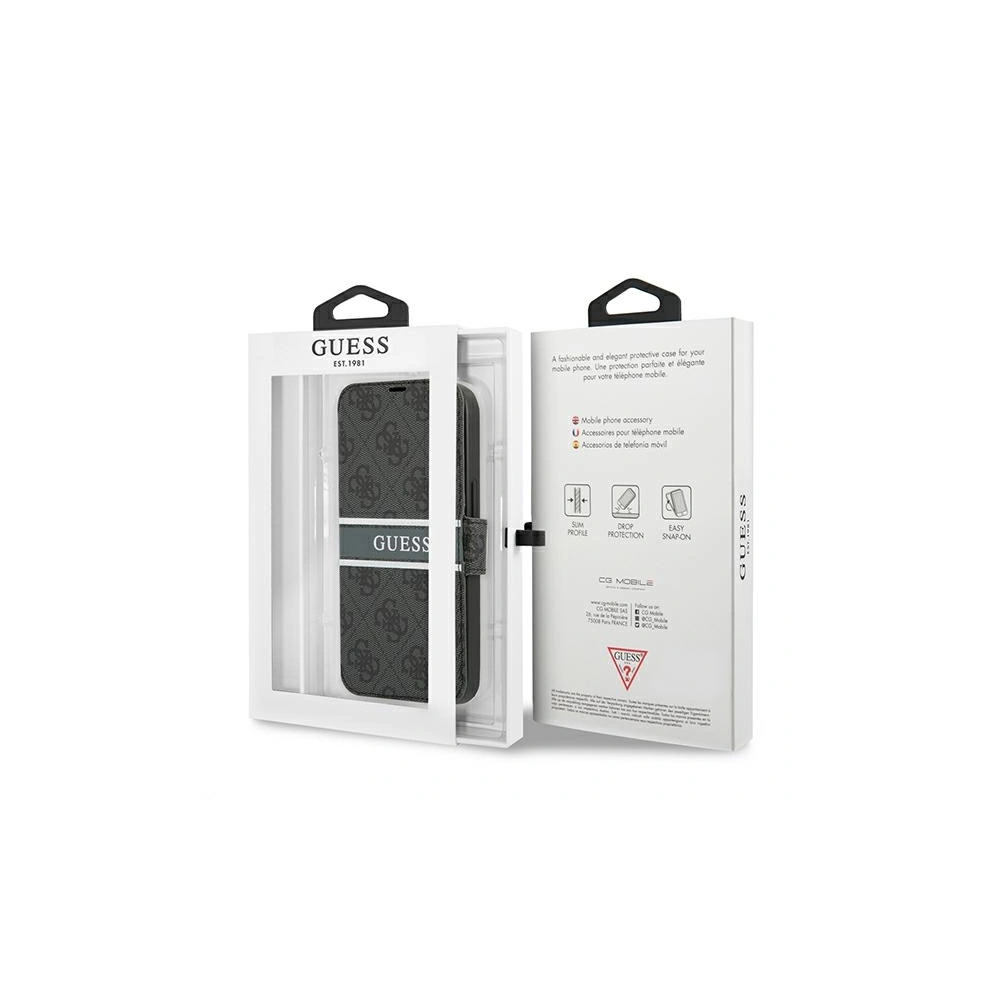 Hurtownia GSM - Etui Guess GUBKP13X4GDGR Apple iPhone 13 Pro Max szary/grey book 4G Stripe - GUE1470GRY - {ean13} - Hurt
