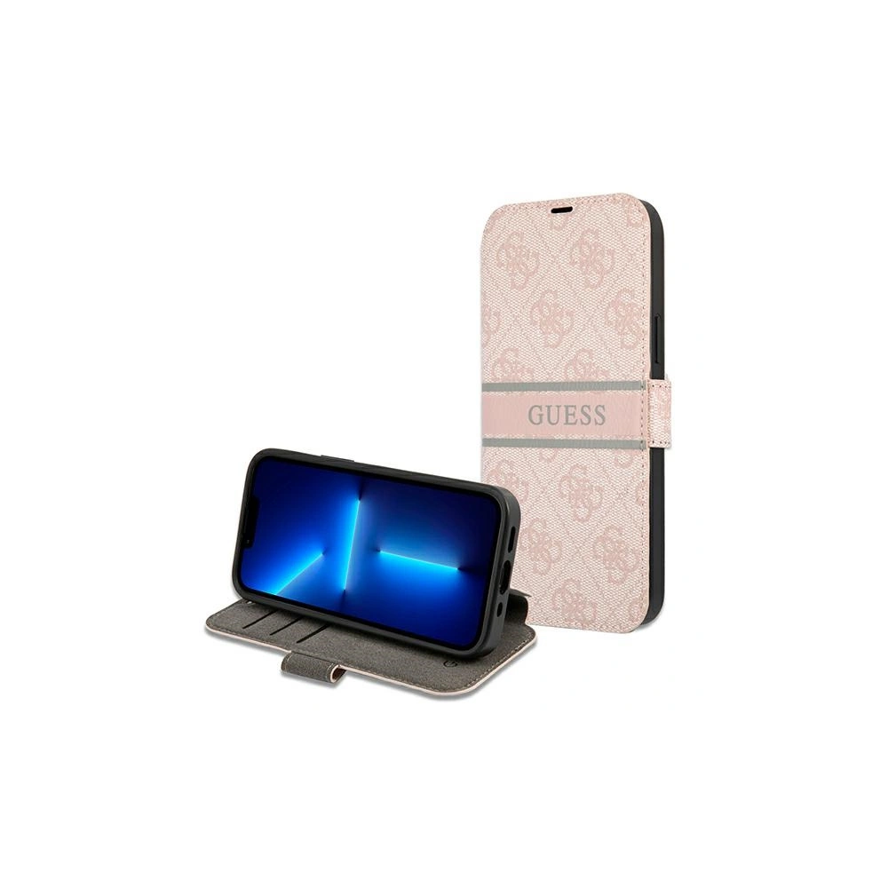 Hurtownia GSM - Etui Guess GUBKP13X4GDPI Apple iPhone 13 Pro Max różowy/pink book 4G Stripe - GUE1471PNK - {ean13} - Hurt