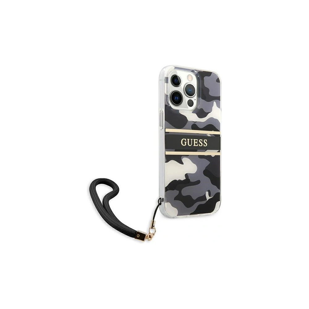 Guess GUHCP13LKCABBK Apple iPhone 13 Pro black hardcase Camo Strap Collection