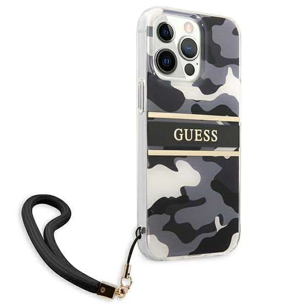 Kryt Guess GUHCP13LKCABBK Apple iPhone 13 Pro black hardcase Camo Strap Collection