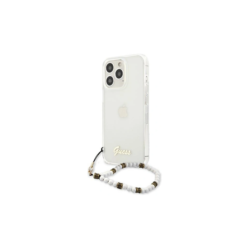 Etui Guess GUHCP13LKPSWH Apple iPhone 13 Pro Transparent hardcase White Pearl