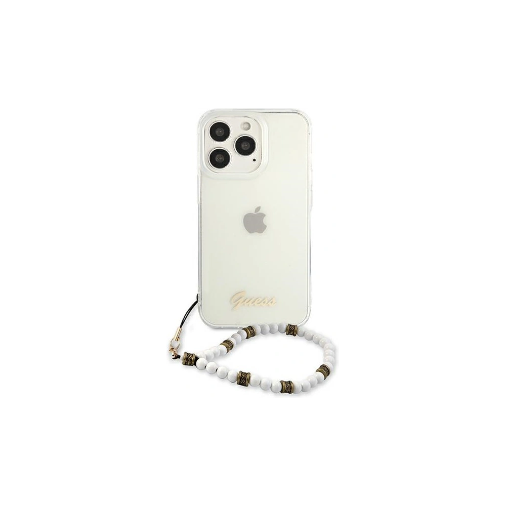 Etui Guess GUHCP13LKPSWH Apple iPhone 13 Pro Transparent hardcase White Pearl