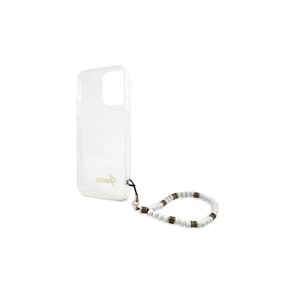 Guess GUHCP13LKPSWH Apple iPhone 13 Pro Transparent hardcase White Pearl