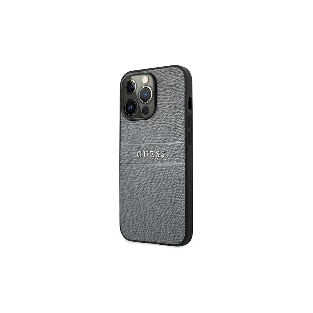 Wholesale Guess GUHCP13LPSASBGR Apple iPhone 13 Pro grey Saffiano Strap - GUE1483GRY - {ean13} - Hurt