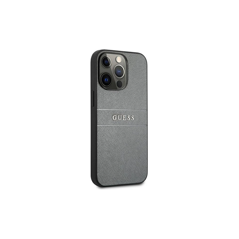 Wholesale Guess GUHCP13LPSASBGR Apple iPhone 13 Pro grey Saffiano Strap - GUE1483GRY - {ean13} - Hurt