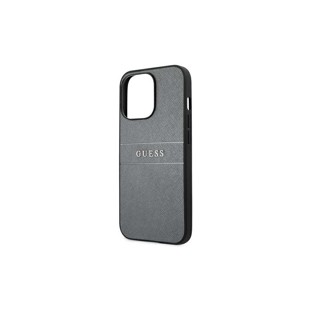 Wholesale Guess GUHCP13LPSASBGR Apple iPhone 13 Pro grey Saffiano Strap - GUE1483GRY - {ean13} - Hurt