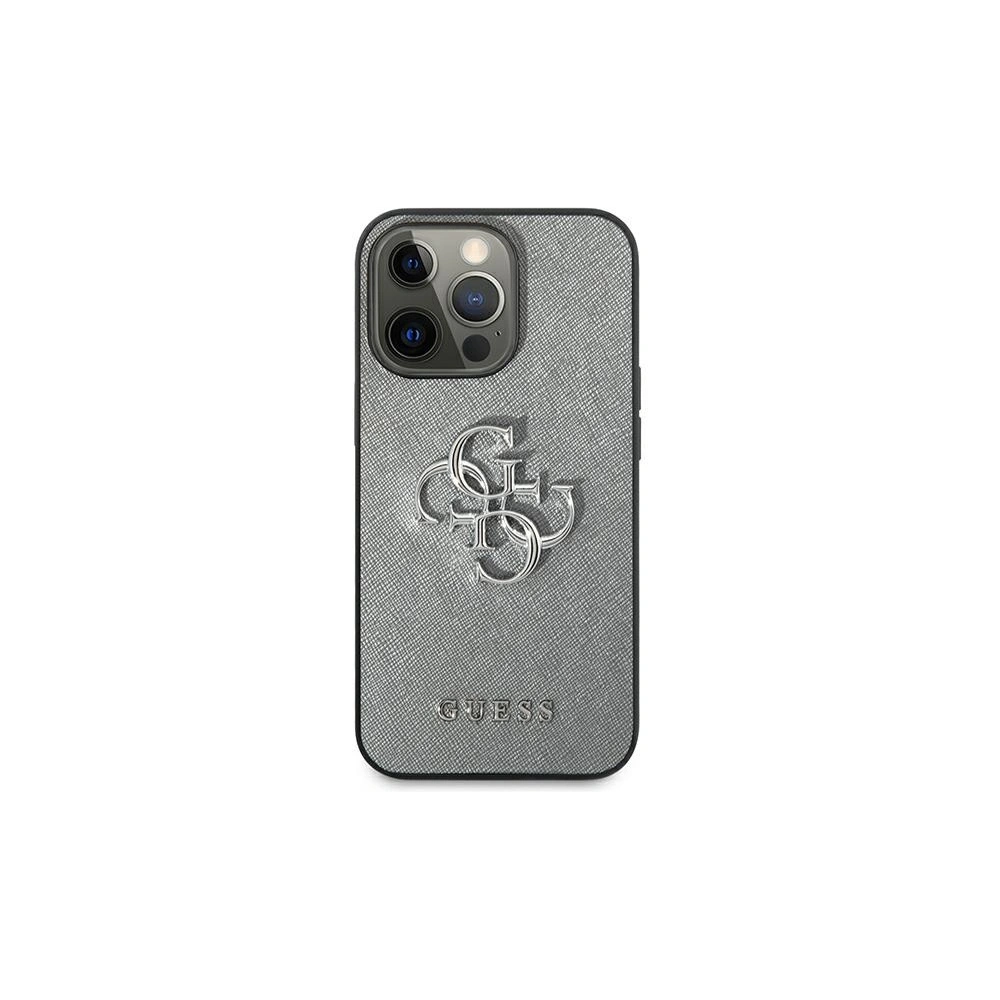 Etui Guess GUHCP13LSA4GSGR Apple iPhone 13 Pro szary/grey hardcase Saffiano 4G Metal Logo