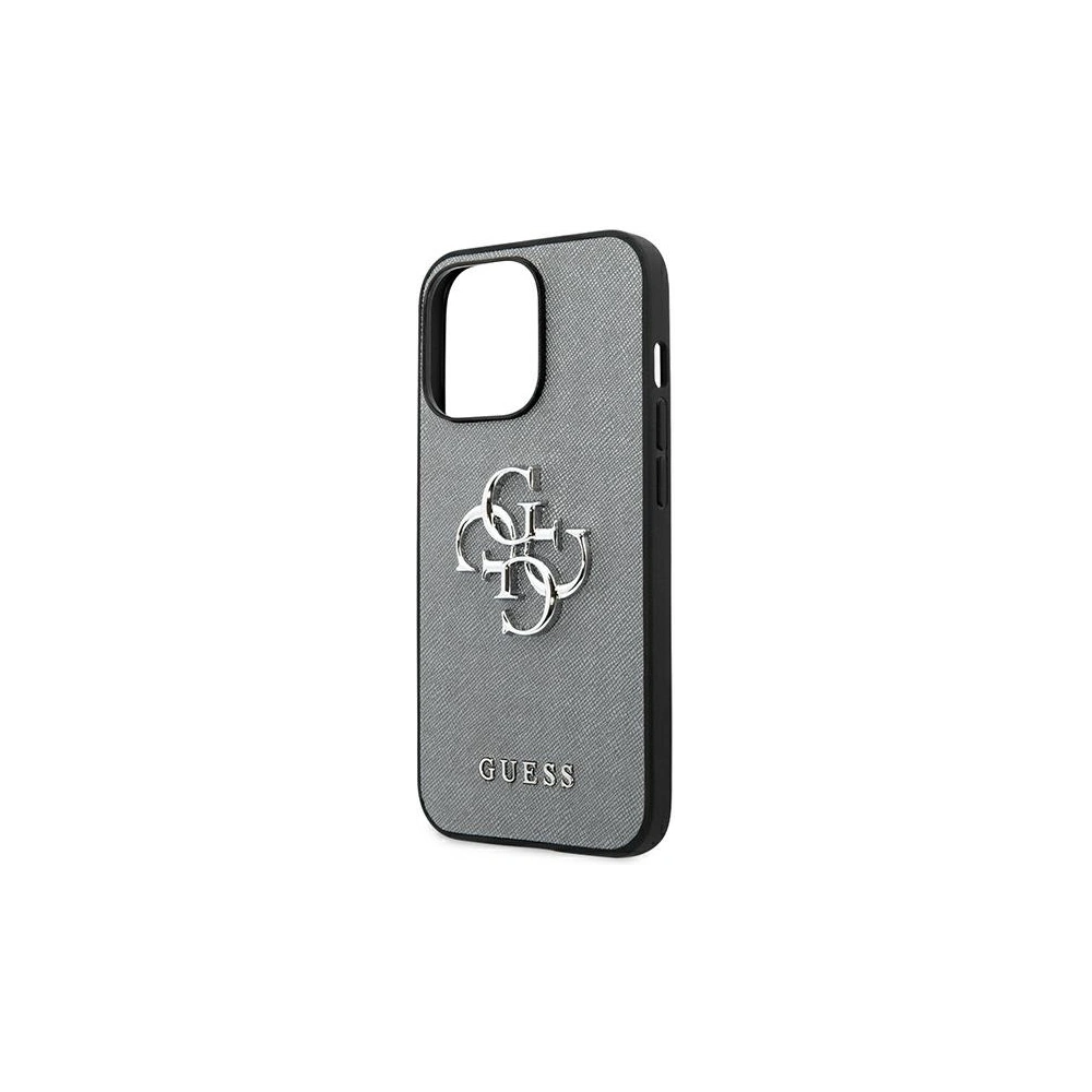 Etui Guess GUHCP13LSA4GSGR Apple iPhone 13 Pro szary/grey hardcase Saffiano 4G Metal Logo