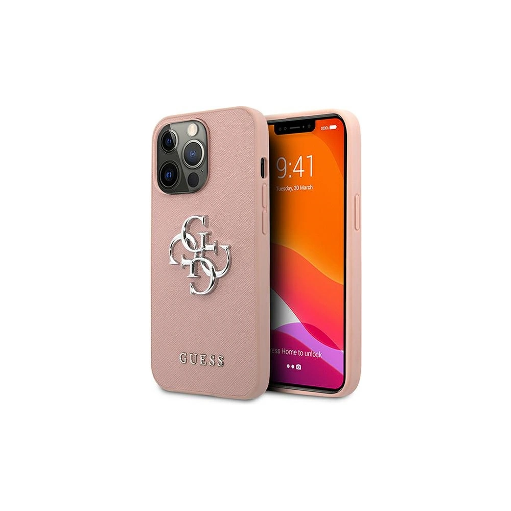 Hurtownia GSM - Etui Guess GUHCP13LSA4GSPI Apple iPhone 13 Pro růžový/pink hardcase Saffiano 4G Metal Logo - GUE1486PNK - {ean13} - Hurt