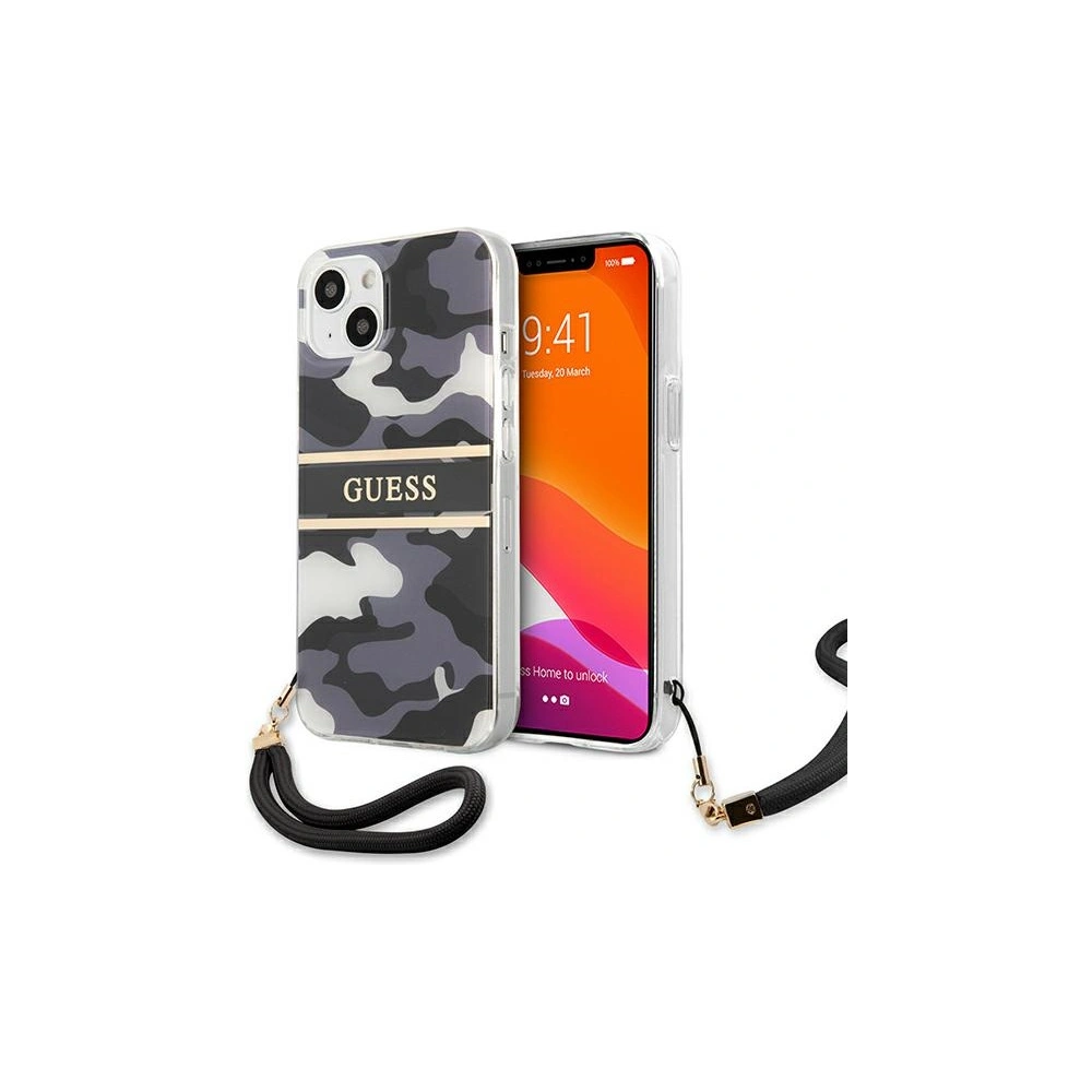 Hurtownia GSM - Etui Guess GUHCP13MKCABBK Apple iPhone 13 czarny/black hardcase Camo Strap Collection - GUE1490BLK - {ean13} - Hurt