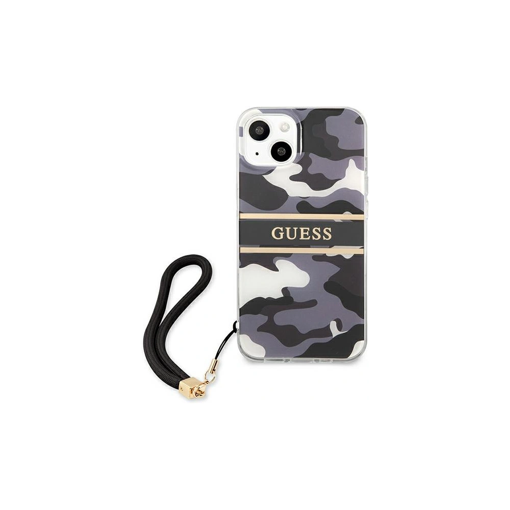 Wholesale Guess GUHCP13MKCABBK Apple iPhone 13 black hardcase Camo Strap Collection - GUE1490BLK - {ean13} - Hurt