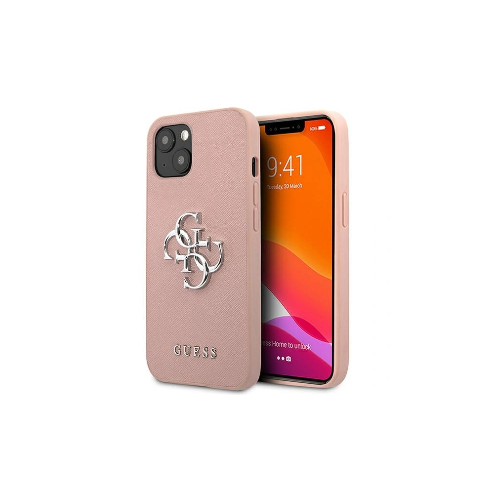 Hurtownia GSM - Etui Guess GUHCP13MSA4GSPI Apple iPhone 13 różowy/pink hardcase Saffiano 4G Metal Logo - GUE1499PNK - {ean13} - Hurt