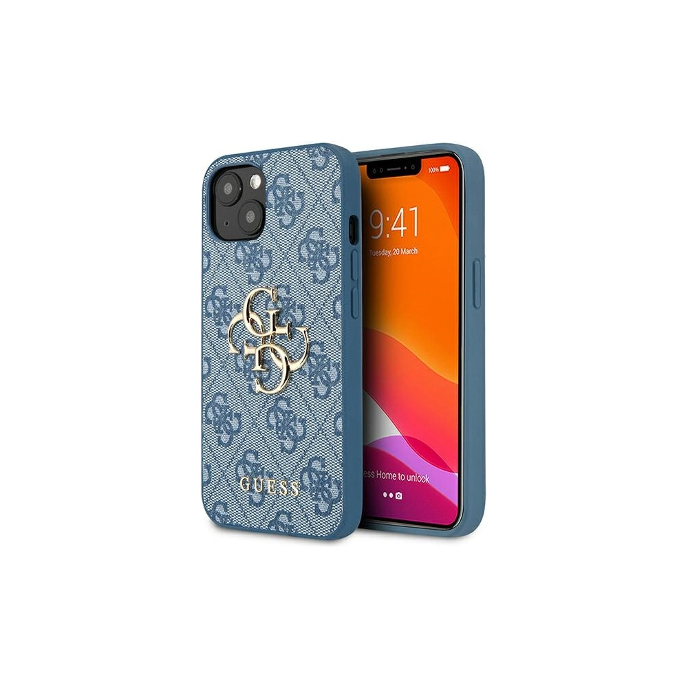 Guess GUHCP13S4GMGBL Apple iPhone 13 mini blue hardcase 4G Big Metal Logo