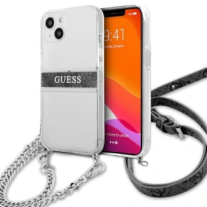 Hurtownia GSM - Etui Guess GUHCP13SKC4GBSI Apple iPhone 13 mini Transparent hardcase 4G Grey Strap Silver Chain - GUE1502CL - {ean13} - Hurt