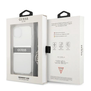Hurtownia GSM - Etui Guess GUHCP13SKC4GBSI Apple iPhone 13 mini Transparent hardcase 4G Grey Strap Silver Chain - GUE1502CL - {ean13} - Hurt