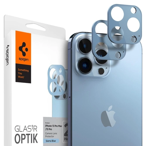 Szkło hartowane na aparat Spigen Optik Camera Lens Apple iPhone 13 Pro/13 Pro Max Sierra Blue [2 PACK]