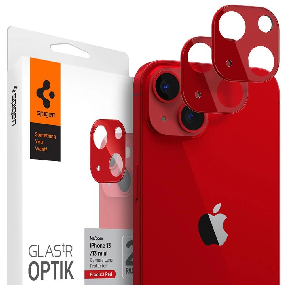 Hurtownia GSM - Tvrzené sklo na aparát Spigen Optik Camera Lens Apple iPhone 13/13 mini Red [2 PACK] - SPN2018RED - {ean13} - Hurt