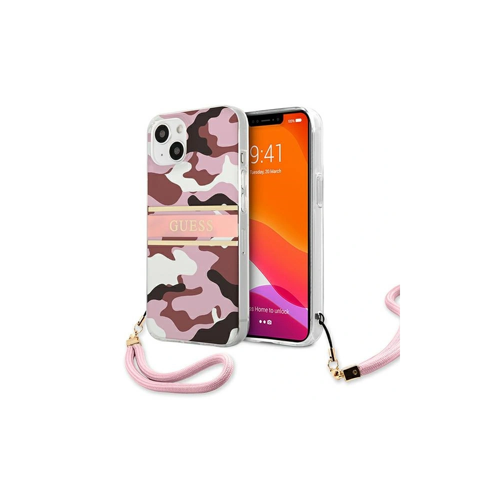 Hurtownia GSM - Etui Guess GUHCP13SKCABPI Apple iPhone 13 mini różowy/pink hardcase Camo Strap Collection - GUE1504PNK - {ean13} - Hurt
