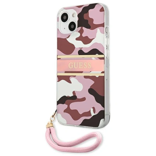 Etui Guess GUHCP13SKCABPI Apple iPhone 13 mini różowy/pink hardcase Camo Strap Collection