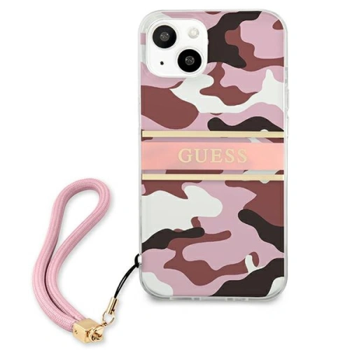 Etui Guess GUHCP13SKCABPI Apple iPhone 13 mini różowy/pink hardcase Camo Strap Collection