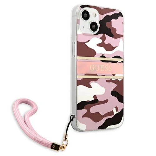 Etui Guess GUHCP13SKCABPI Apple iPhone 13 mini różowy/pink hardcase Camo Strap Collection