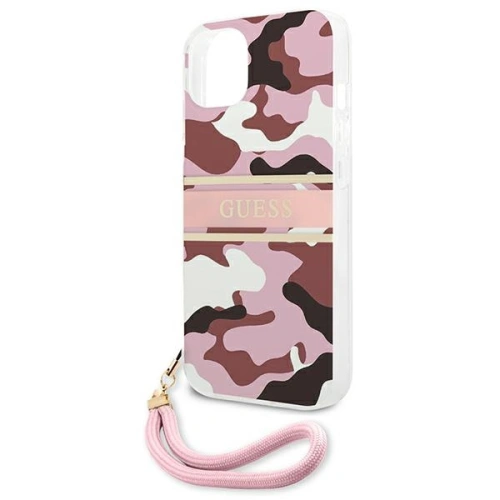 Etui Guess GUHCP13SKCABPI Apple iPhone 13 mini różowy/pink hardcase Camo Strap Collection