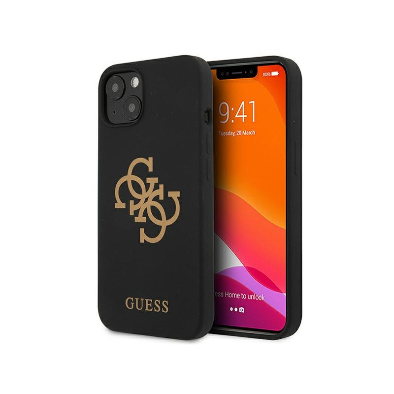 Guess Distributor - 3666339024239 - GUE1507BLK - Guess GUHCP13SLS4GGBK Apple iPhone 13 mini black hard case Silicone 4G Logo - B2B homescreen