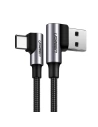 Kabel USB do USB-C, kątový UGREEN US176, 3A, 0.5m (černý)