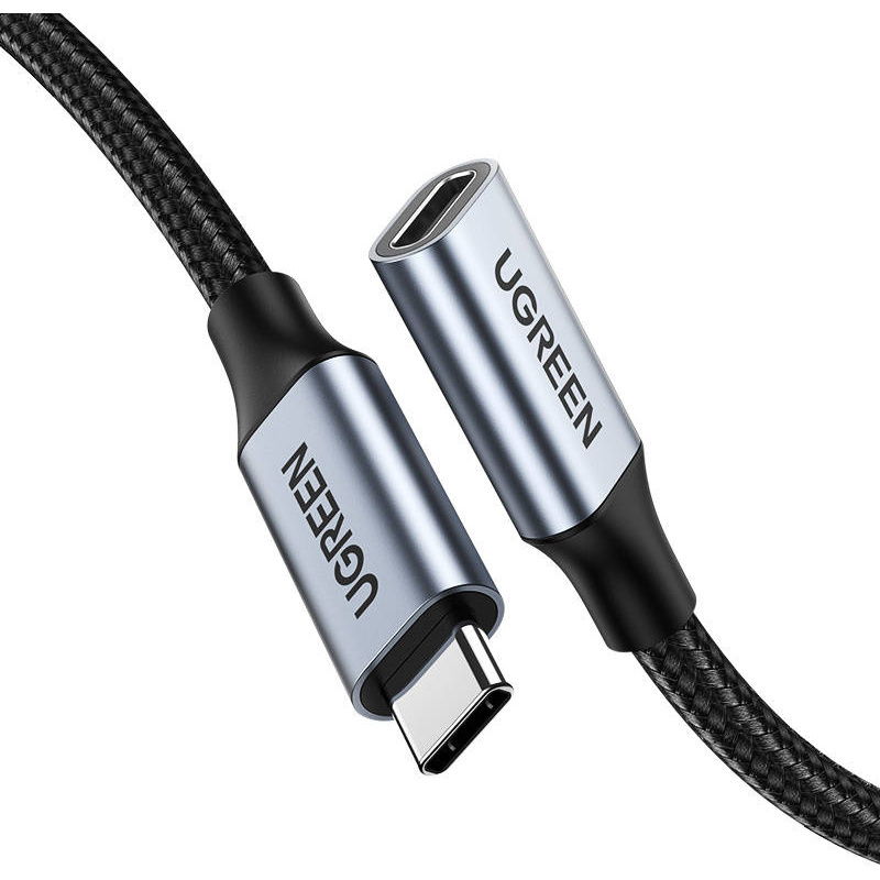 Ugreen Distributor - 6957303832057 - UGR1132BLK - UGREEN US372 USB Type C 3.1 Gen2 Male to Female Cable Nickel Plating 1m (Black) - B2B homescreen