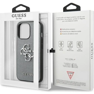 Hurtownia GSM - Etui Guess GUHCP13SSA4GSGR Apple iPhone 13 mini szary/grey hardcase Saffiano 4G Metal Logo - GUE1510GRY - {ean13} - Hurt