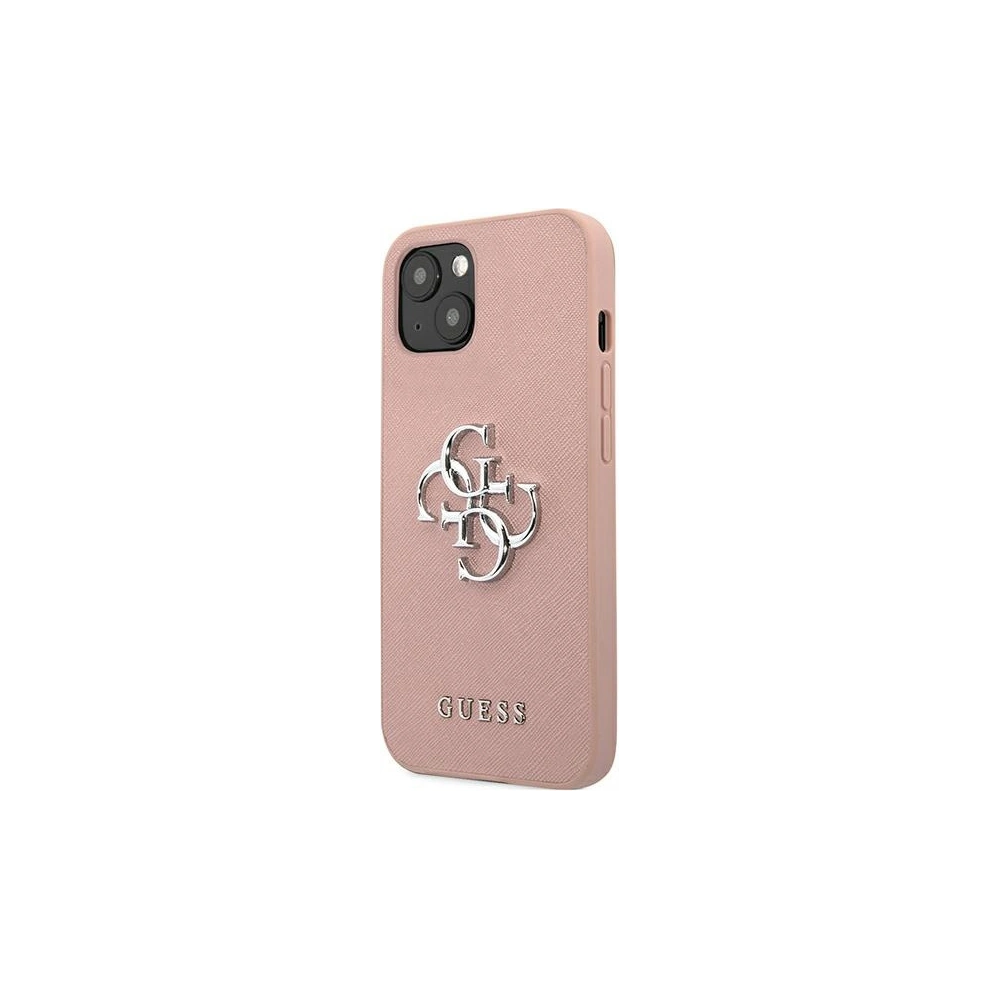 Etui Guess GUHCP13SSA4GSPI Apple iPhone 13 mini růžový/pink hardcase Saffiano 4G Metal Logo