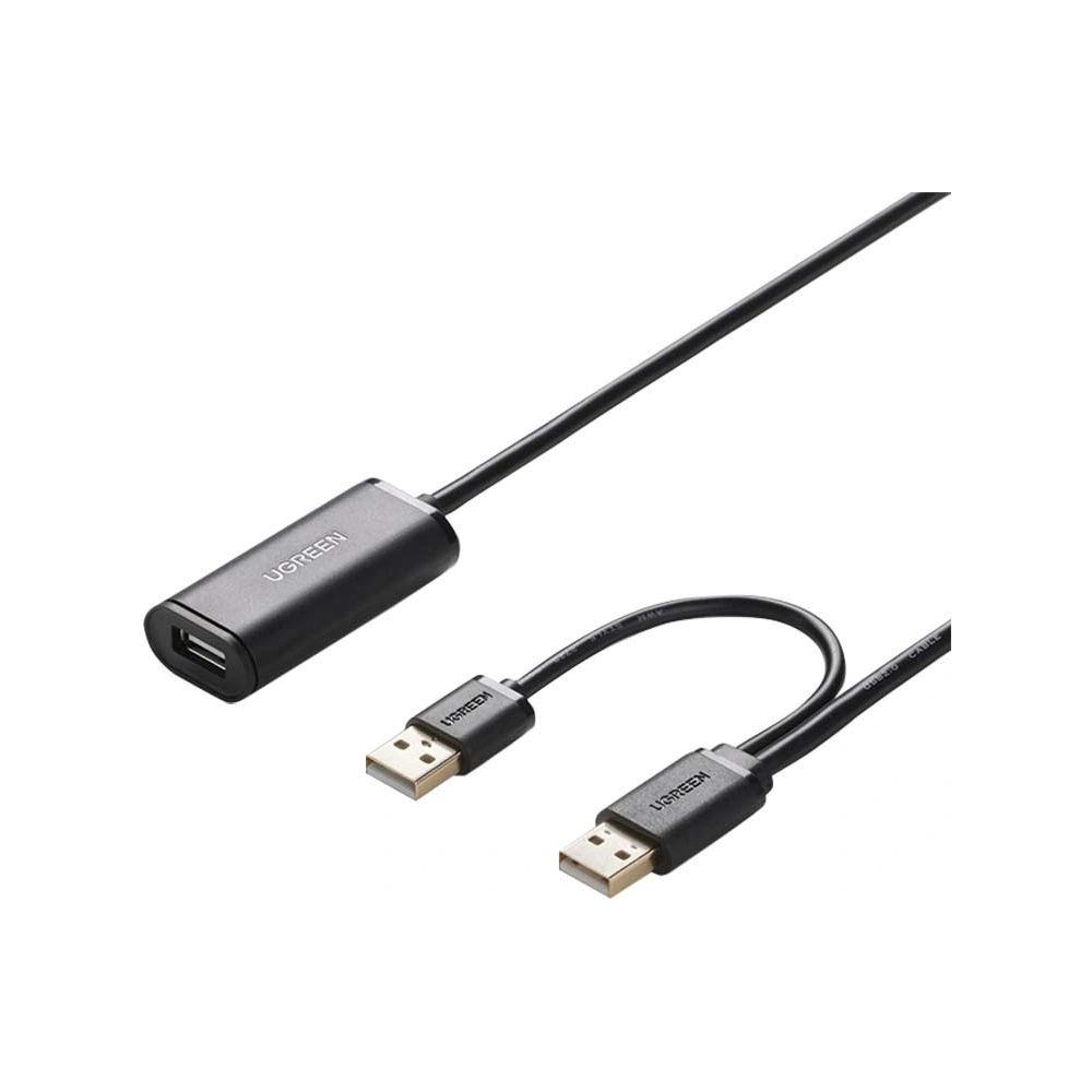 Hurtownia GSM - UGREEN US137 Prodlužovací kabel 2x USB 2.0, aktivní, 10m (černý) - UGR1150BLK - {ean13} - Hurt