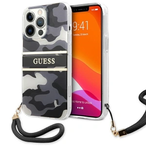Etui Guess GUHCP13XKCABBK Apple iPhone 13 Pro Max czarny/black hardcase Camo Strap Collection